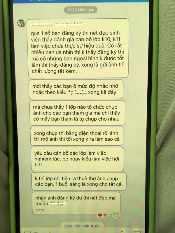 Xôn xao tin nhắn của giảng viên được cho là miệt thị ngoại hình sinh viên Xôn xao tin nhắn của giảng viên được cho là miệt thị ngoại hình sinh viên