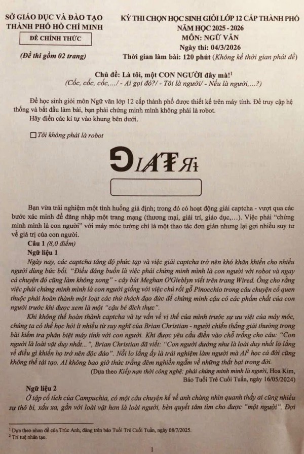 Cách chứng minh 'mình là con người' trong đề thi học sinh giỏi môn ngữ văn Cách chứng minh 'mình là con người' trong đề thi học sinh giỏi môn ngữ văn