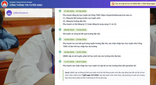 TP.HCM bắt đầu công bố kết quả tuyển sinh đầu cấp, trường đặc thù TP.HCM bắt đầu công bố kết quả tuyển sinh đầu cấp, trường đặc thù
