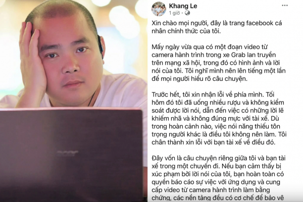 Vụ Minh Khang cãi vã tài xế Grab: Khi nghệ sĩ 'trượt chuẩn' ứng xử
